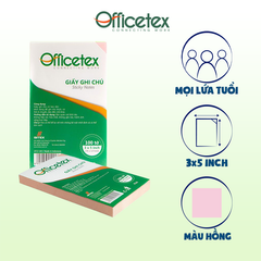 Giấy ghi chú Officetex 3 x 5 màu hồng