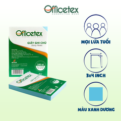 Giấy ghi chú Officetex 3 x 4 màu xanh dương