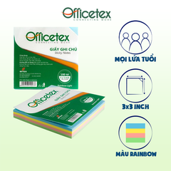Giấy ghi chú Officetex 3 x 3 rainbow