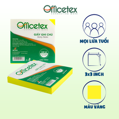 Giấy ghi chú Officetex 3 x 3 cyber màu vàng dạ quang