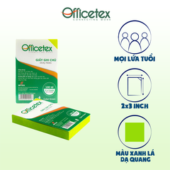 Giấy ghi chú Officetex 3 x 2 cyber xanh lá dạ quang