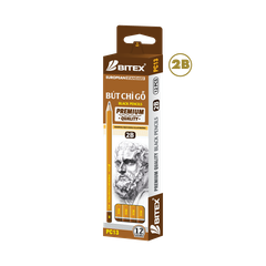 1 Hộp Bút chì mỹ thuật 2B Premium nhúng đầu PC13 (12 cây/hộp)