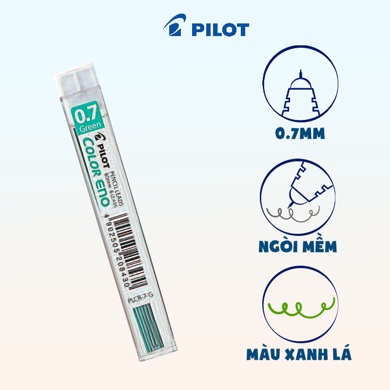 Ruột chì bấm Color Eno màu xanh lá PLCR-7-G