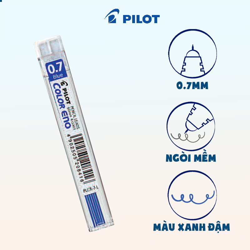 Ruột chì bấm Color Eno màu xanh dương PLCR-7-L