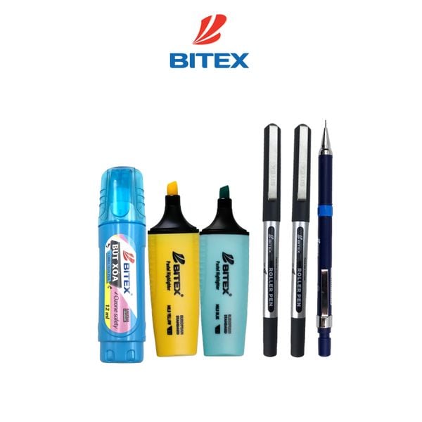 [Gift 880] Quà tặng 1: 1 bút xóa + 1 chì bấm + 2 bút lông bi + 2 bút dạ quang