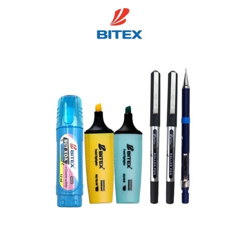 [Gift 880] Quà tặng 1: 1 bút xóa + 1 chì bấm + 2 bút lông bi + 2 bút dạ quang