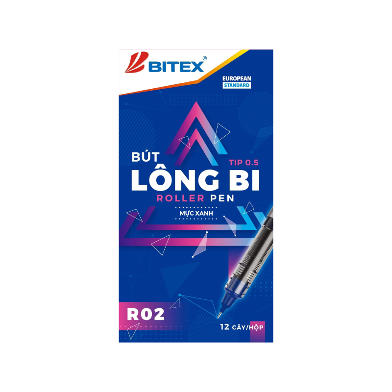 Bút lông bi mực xanh, đỏ, đen (0.5mm) R02 (1 cây)