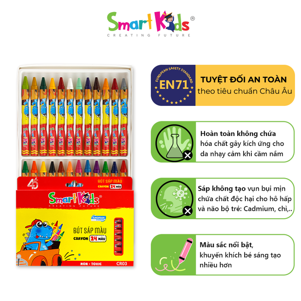 Sáp màu Dino 12 màu CR01 (12 màu/hộp)