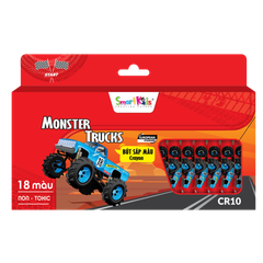 Sáp màu Monstertruck 18 màu - CR10 (18 màu/ hộp)