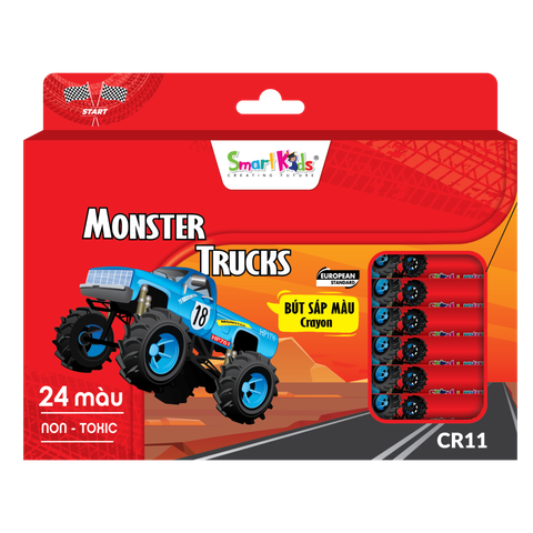 Sáp màu Monstertruck 24 màu - CR11 (24 màu/ hộp)