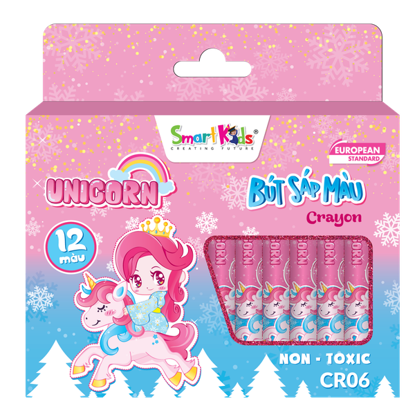 Sáp màu Unicorn 12 màu - CR06 ( 12 màu/ hộp)