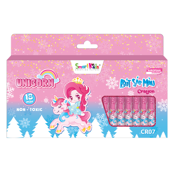 Sáp màu Unicorn 18 màu - CR07 ( 18 màu/ hộp)
