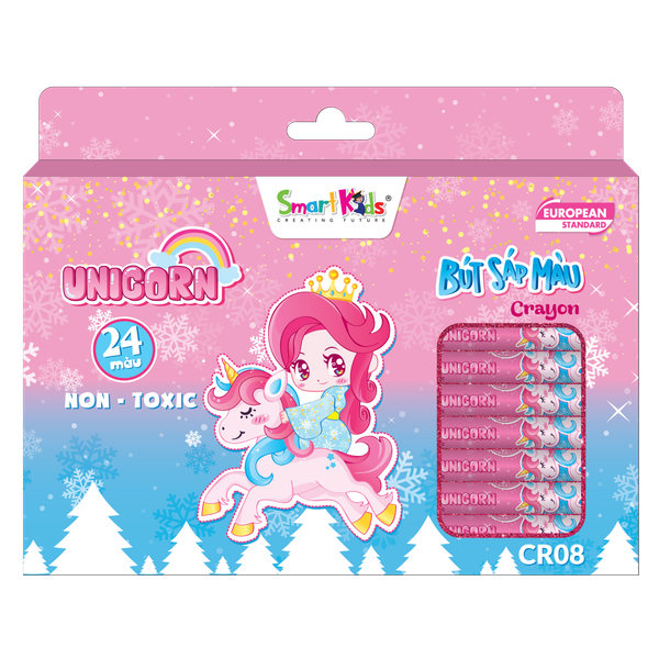 Sáp màu Unicorn 24 màu - CR08 ( 24 màu/ hộp)
