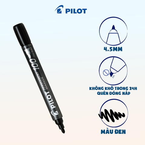 Bút lông dầu Permanent Marker 100 mực đen SCA-100-B