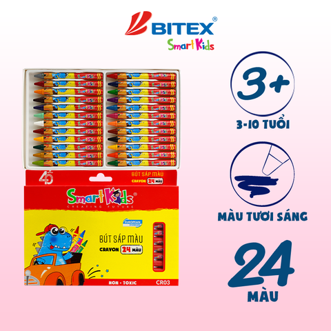 Sáp màu Dino 24 màu CR03 (24 màu/hộp)