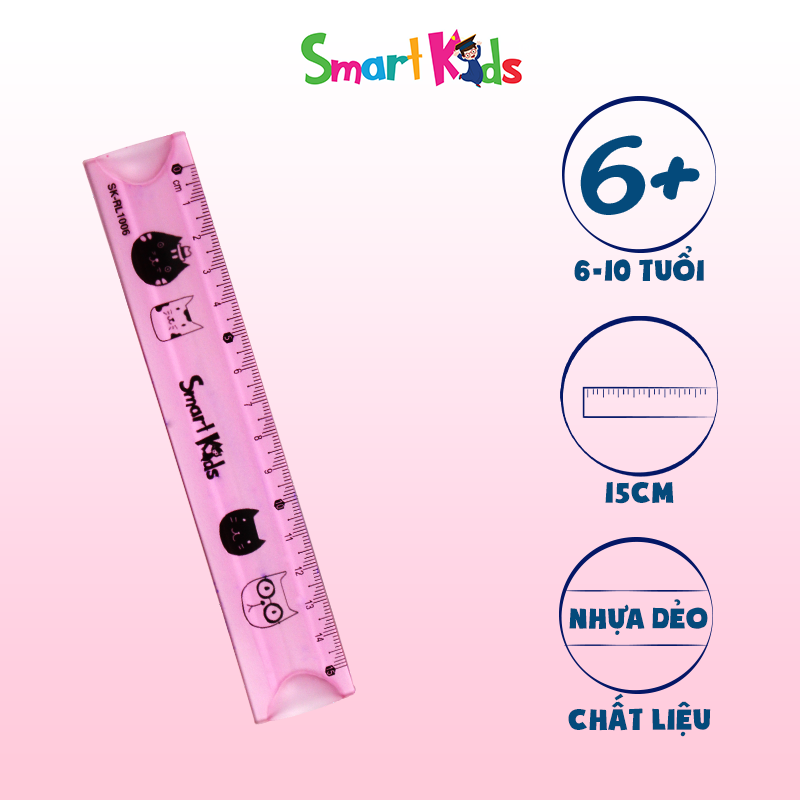 Thước dẻo 15 cm màu hồng SK-RL1006