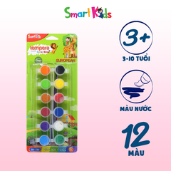 Màu nước Tempera 12 màu - 3.5ml kèm cọ SK 135