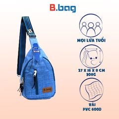 Túi đeo chéo bụng T-23-007 màu xanh dương nhạt