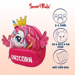 Ba lô Mẫu giáo Cute Pets-Unicorn B-019 Hồng nhạt