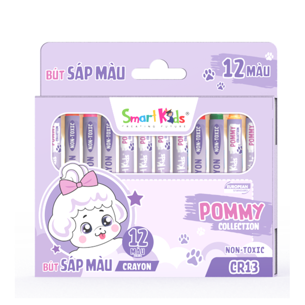 Sáp màu Pommy 12 màu/CR13 (12 màu/hộp)