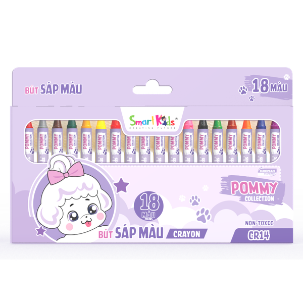 Sáp màu Pommy 18 màu/CR14 (18 màu/hộp)