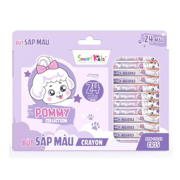 Sáp màu Pommy 24 màu/CR15 (24 màu/hộp)