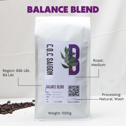 Balance blend - Cà Phê Blend 5:5 Arabica - Robusta 1kg