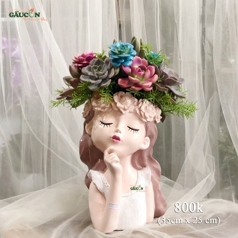 Cô gái sen đá (hồng nhạt)