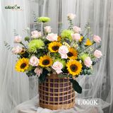 Giỏ hoa tone vàng
