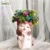 Cô gái sen đá (hồng đậm)