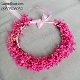 Vòng hoa đội đầu hồng đậm