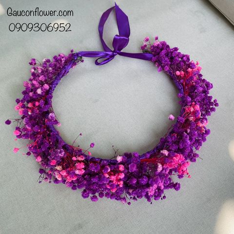 Vòng hoa đội đầu tím phối hồng