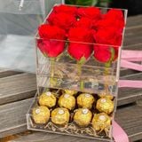 Hộp hoa hồng 9 bông hoa tươi