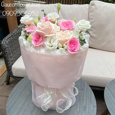 Bó tròn hồng mix màu