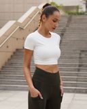  Áo Croptop Tập Yoga Gym Hibi Sports CR807 Kiểu Tay Ngắn 