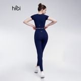  Set đồ tập yoga gym luxury Hibi Sports H168, Kiểu áo có tay khoét eo, kèm mút ngực, vải Rib Fabric 