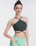  Áo Bra Tập Yoga Gym Hibi Sports BA513 Kiểu Cổ Yếm Cột Dây Eo, Chất Vải Rib Cao Cấp, Kèm Mút Ngực 