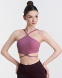  Áo Bra Tập Yoga Gym Hibi Sports BA513 Kiểu Cổ Yếm Cột Dây Eo, Chất Vải Rib Cao Cấp, Kèm Mút Ngực 