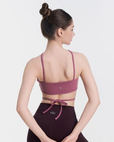  Áo Bra Tập Yoga Gym Hibi Sports BA513 Kiểu Cổ Yếm Cột Dây Eo, Chất Vải Rib Cao Cấp, Kèm Mút Ngực 