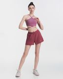  Áo Bra Tập Yoga Gym Hibi Sports BA513 Kiểu Cổ Yếm Cột Dây Eo, Chất Vải Rib Cao Cấp, Kèm Mút Ngực 