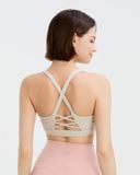  Áo bra tập Yoga Gym Hibi Sports BA520, kiểu 2 dây lưng tam giác, kèm mút ngực, chất vải Rib Fabric 