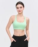  Áo bra tập Yoga Gym Hibi Sports BA520, kiểu 2 dây lưng tam giác, kèm mút ngực, chất vải Rib Fabric 