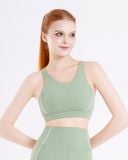  Áo bra tập Yoga Gym Hibi Sports BA523 kiểu ba lỗ viền trắng, kèm mút ngực 