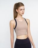  Áo Croptop Tập Yoga Gym Hibi Sports Kiểu Phối Viền CR805 - Kèm Mút Ngực 