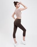  Quần Lửng Tập Yoga Gym Luxury Hibi Sports QL405 Kiểu Trơn, Lưng Cao Tôn Dáng, Chất Vải Cao Cấp Hi Fabric 