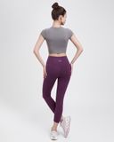  Quần Lửng Tập Yoga Gym Luxury Hibi Sports QL405 Kiểu Trơn, Lưng Cao Tôn Dáng, Chất Vải Cao Cấp Hi Fabric 