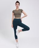  Quần Lửng Tập Yoga Gym Luxury Hibi Sports QL405 Kiểu Trơn, Lưng Cao Tôn Dáng, Chất Vải Cao Cấp Hi Fabric 