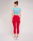  Áo Croptop Ngắn Tay Tập Yoga Gym Hibi Sports Cr814 Kiểu Basic, Kèm Mút Ngực 