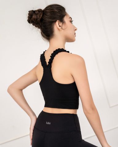  Áo Croptop Tập Yoga Gym Hibi Sports CR815 Kiểu 2 Dây Nhún Bèo, Kèm Mút Ngực 