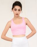  Áo Croptop Tập Yoga Gym Hibi Sports CR815 Kiểu 2 Dây Nhún Bèo, Kèm Mút Ngực 